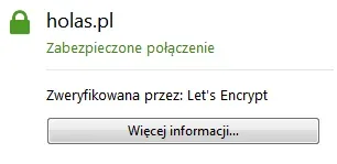 holas.pl z certyfikatem Let's Encrypt